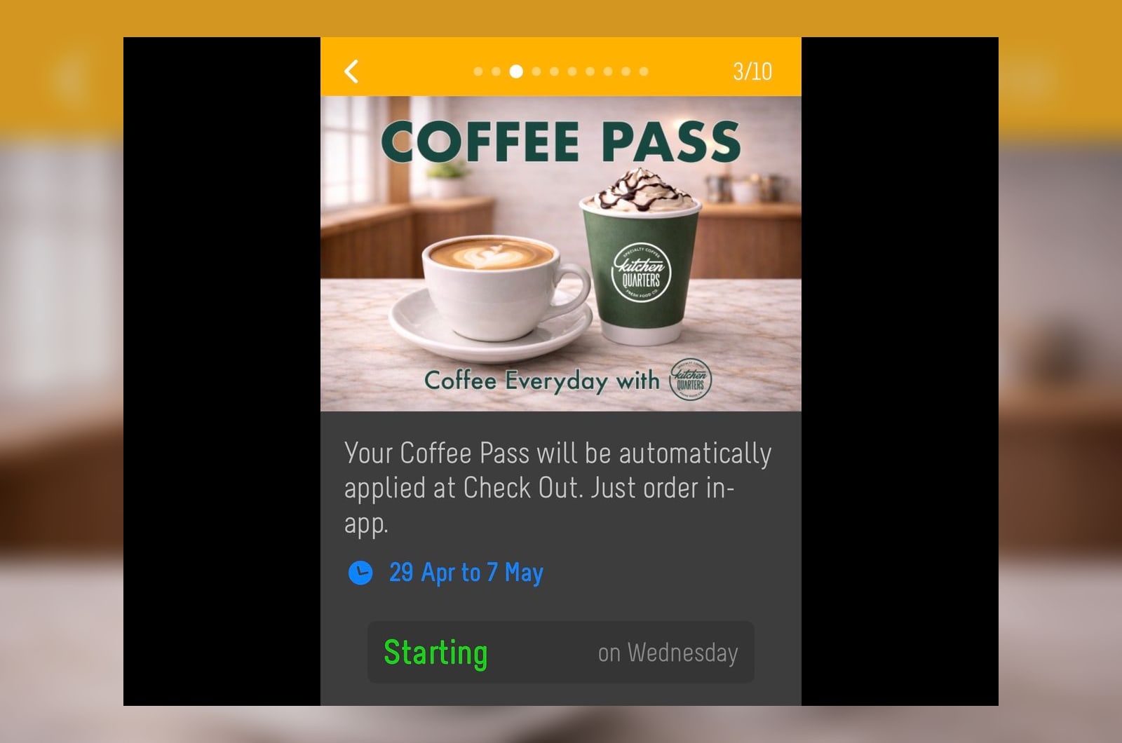 Cafe counter with a Built-in Loyalty member experience